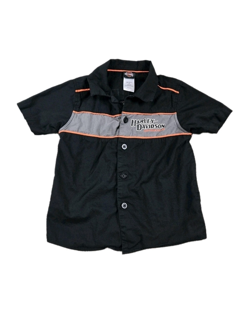 Harley Davidson Button Collared Shirt Youth Toddler 3T Cotton Lightweight Biker